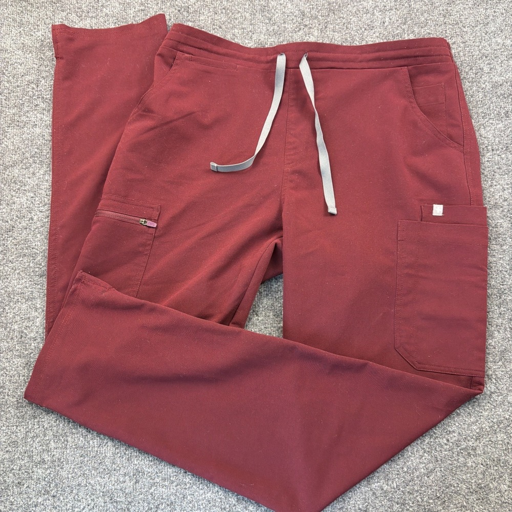 FIGS Scrub Pants Mens Medium Burgundy Drawstring Technical Collection Healthcare